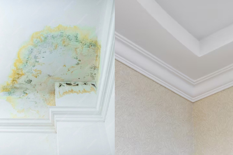 Gypsum Ceiling With Water Stains